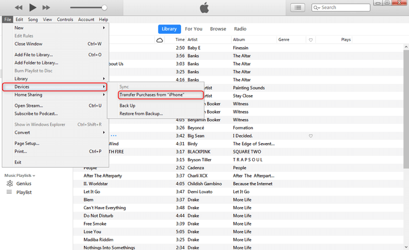 How to Transfer Songs from iPhone to iTunes - Using iTunes