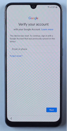Verification of Google Account