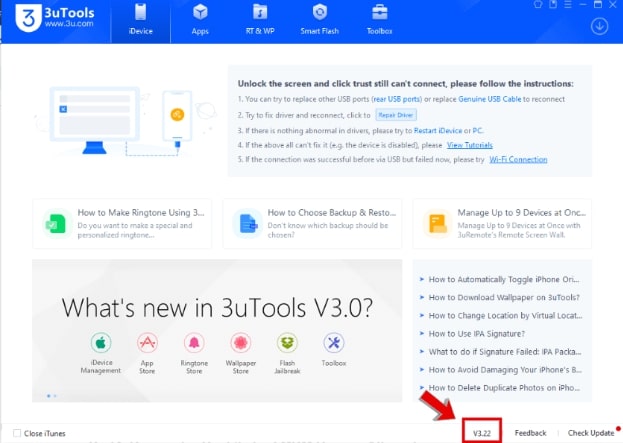 Version of 3utools