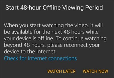 Video Expiration Notice from Amazon Prime