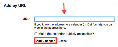 View iCloud Calendar in Google by Adding URL - Step 3