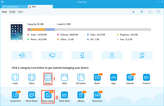 How to Access iPad Photos from PC – Step 2