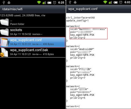 View Saved Wi-Fi Passwords on Android with File Managers