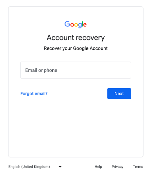 Visit the Google Account Recovery page