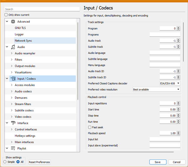 Input and Codecs