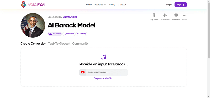 Voicify.ai Obama Voice Changer