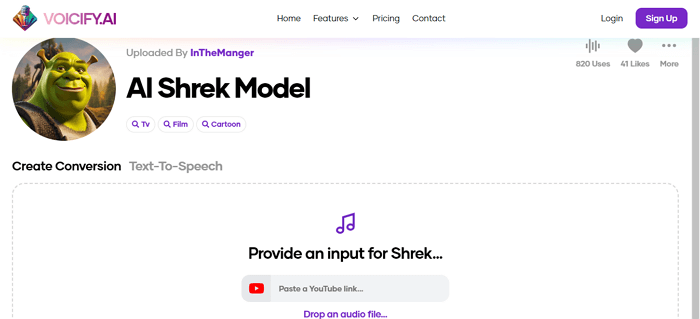 Voicify.ai Shrek Model