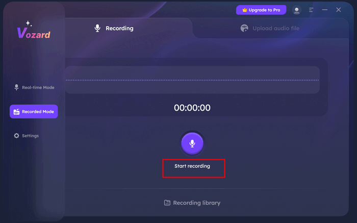 Click the Start Recording Button to Record Your Voice