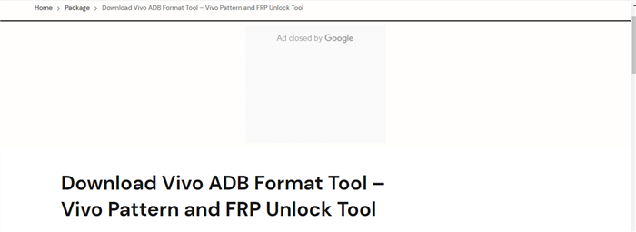 Welcome Page of Vivo ADB Format Tool