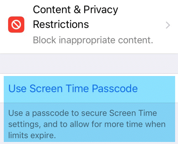 What is Screen Time Passcode