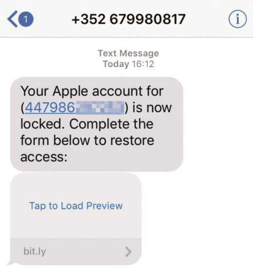 What Do People Do with Stolen iPhones - Fake Text Message