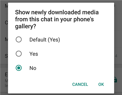 Hide Media in Gallery from Selected Chats