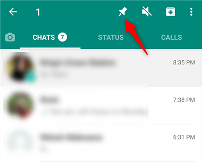 Πιέστε μια συνομιλία WhatsApp