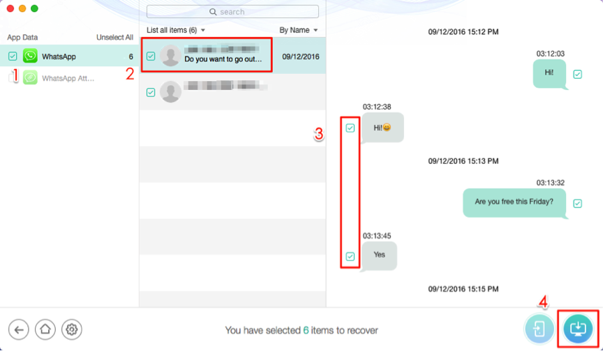 How to Selectively Restore WhatsApp from iCloud – Step 5