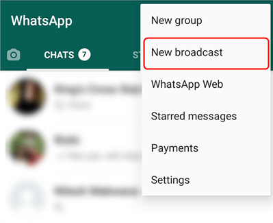 Ξεκινήστε μια νέα εκπομπή WhatsApp