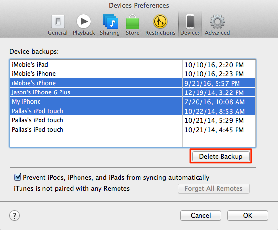 proloquo itunes backup