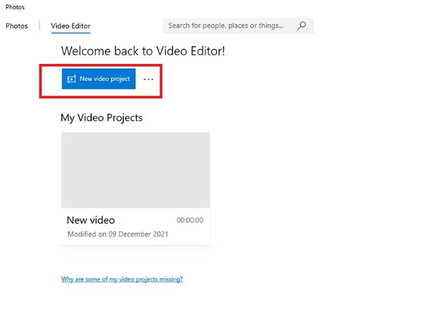 Choose the Video Editor Option