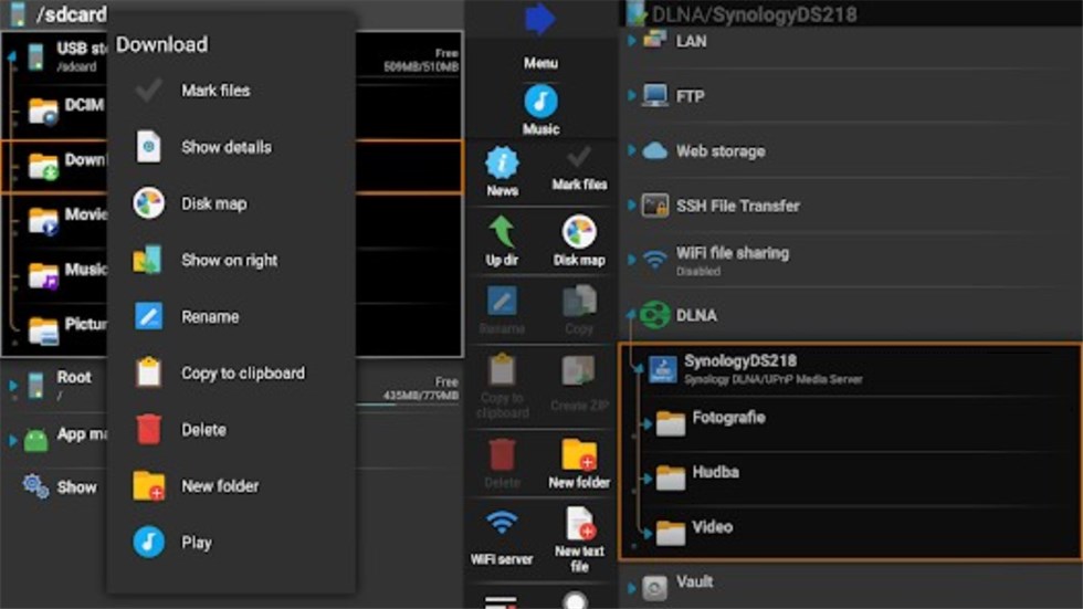 X-plore File Manager Interface
