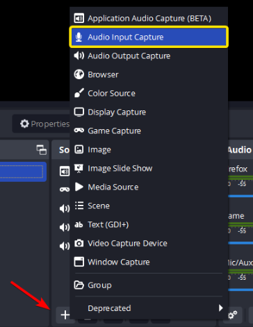 Select Audio Input Capture