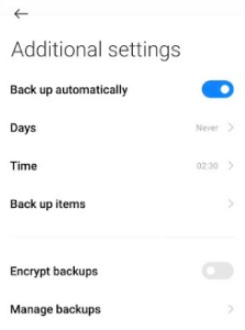 Backup Xiaomi Phone 