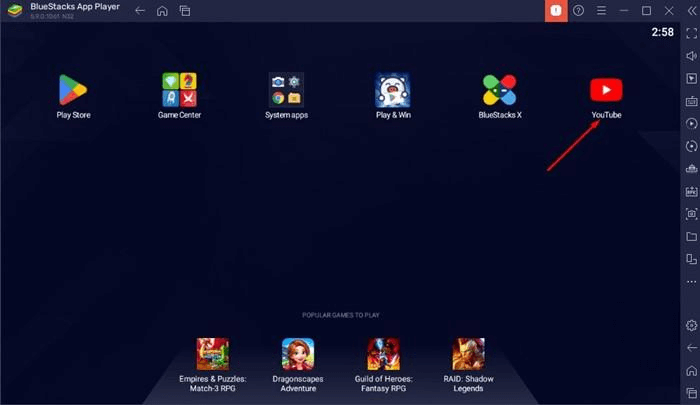 YouTube on BlueStacks