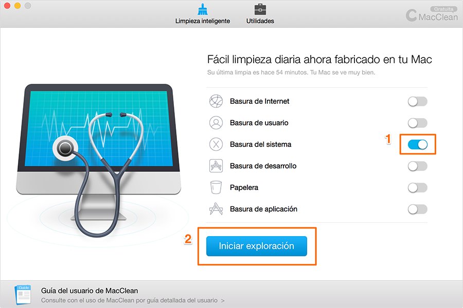 Iniciar exploración de basura del sistema