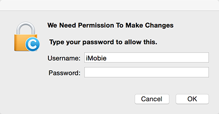 Introducir Contraseña para conseguir autoridad