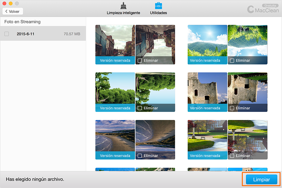 Elija fotos no deseadas