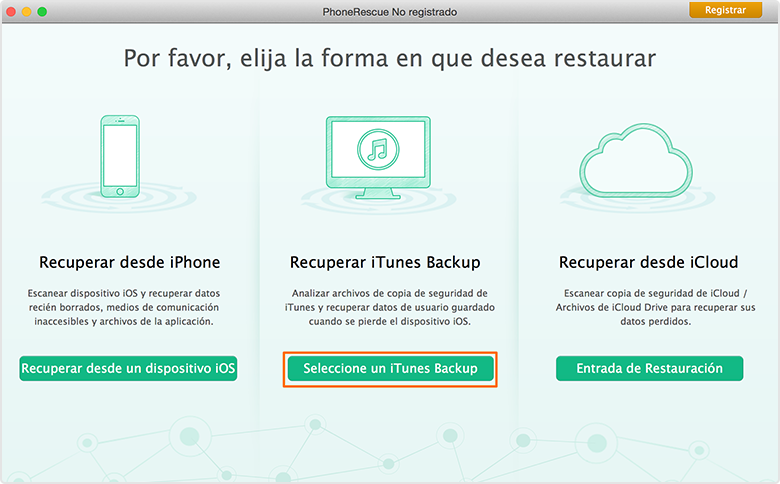 Recuperación de Datos de iPhone - Recuperar desde iTunes Backup 1