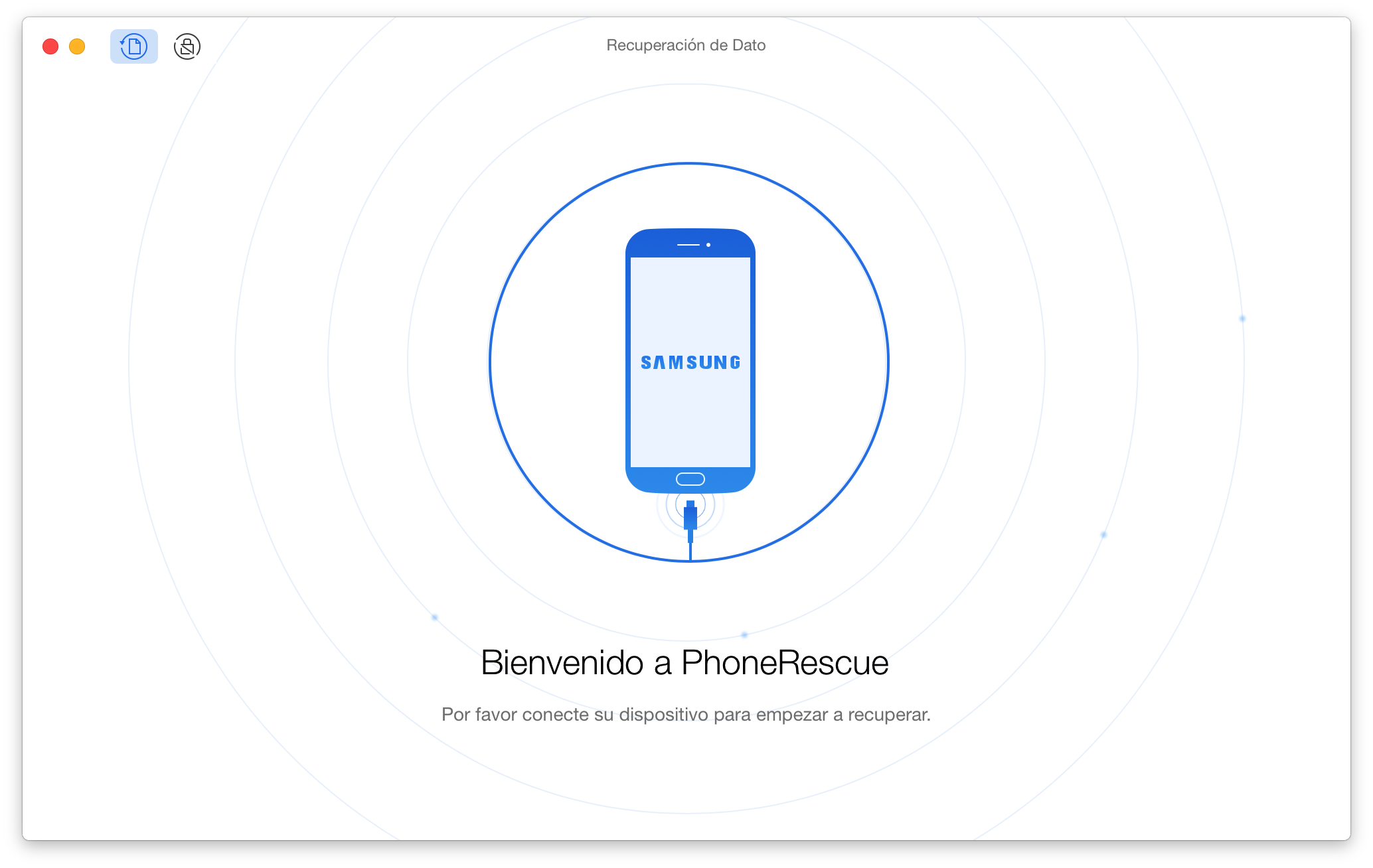 The welcome interface of PhoneRescue for Google
