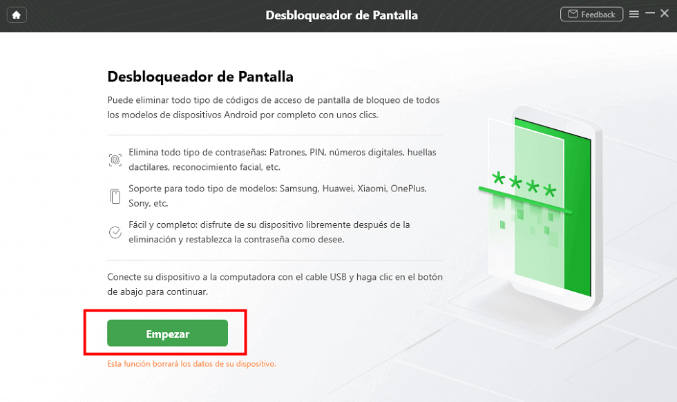 desbloquear Comenzar