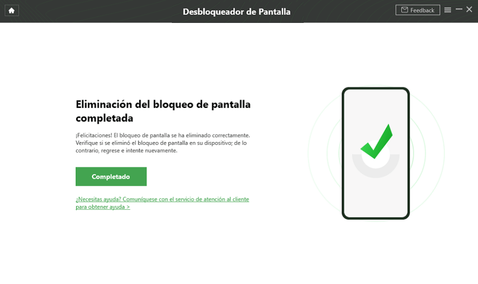 desbloquear pantalla exito