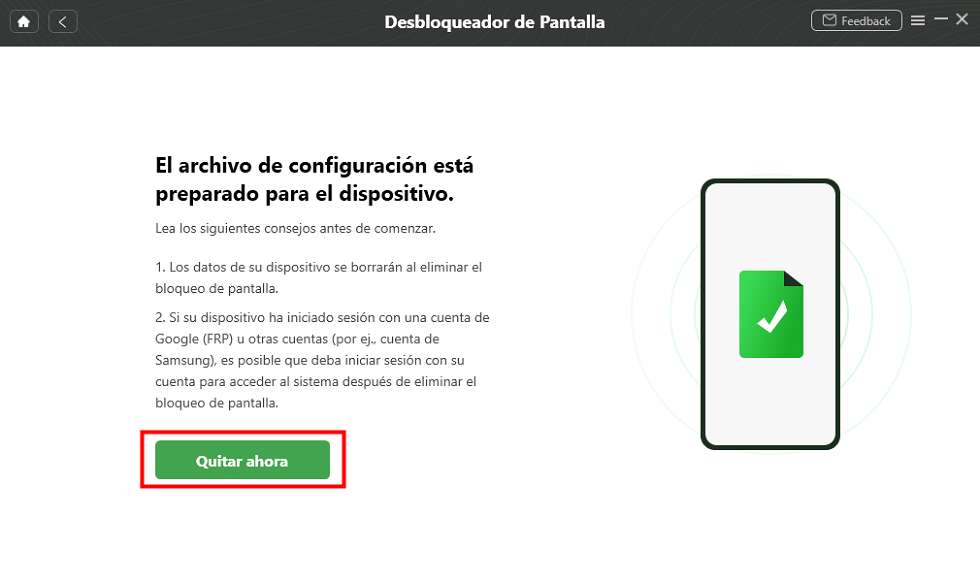 Quitar ahora