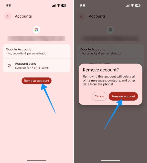 Eliminar una cuenta de Google desde los ajustes de un teléfono Android desbloqueado