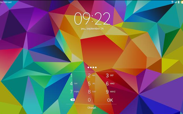 Pantalla de bloqueo con PIN en una tablet Android