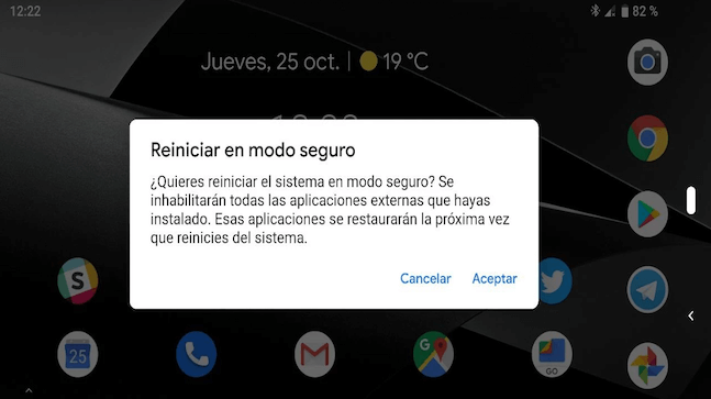 Reinicia el celular en modo seguro – Cómo desbloquear un celular sin saber el patrón
