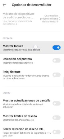 Opciones para desarrolladores