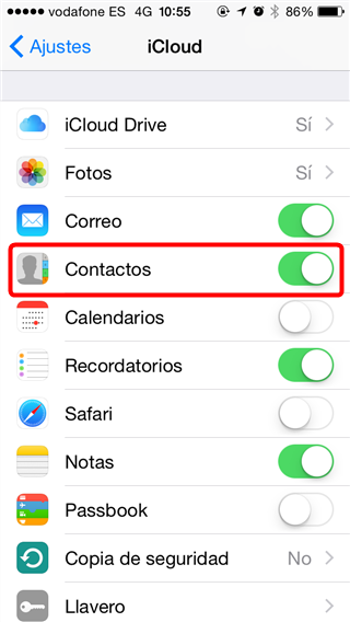 Parte 2. Copiar contactos de iPhone con iCloud - Método 2