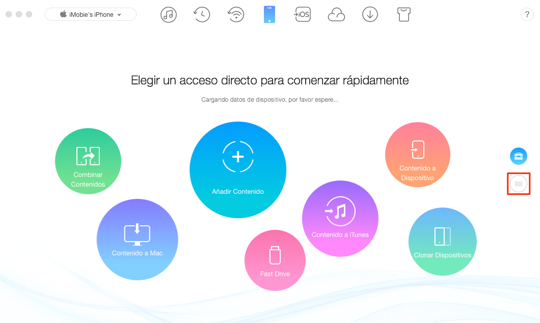 Copiar contactos de iPhone con AnyTrans - Paso 1