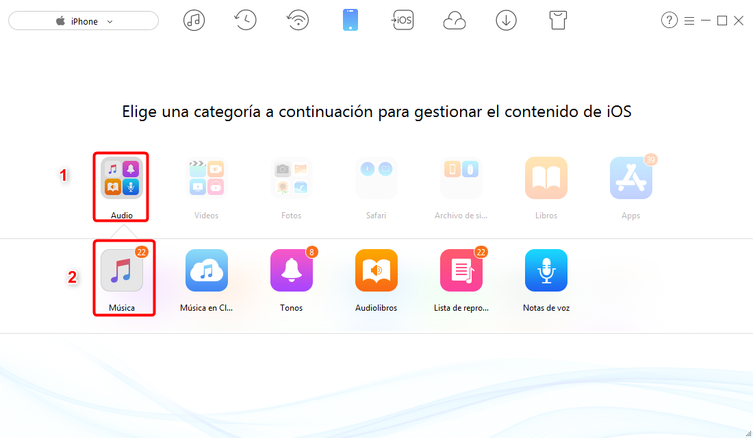 Pasar canciones de ordenador a tu iPhone - Paso 2