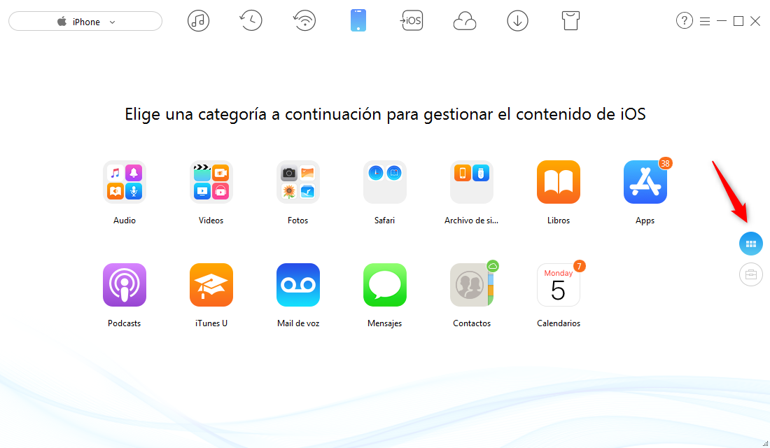 Guardar música en iPhone sin iTunes - Paso 1