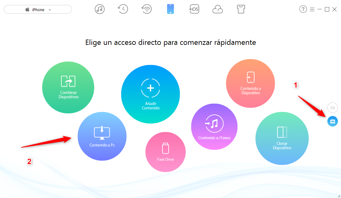 Hacer copia de seguridad de iPhone en el ordenador (PC y Mac) - Paso 1