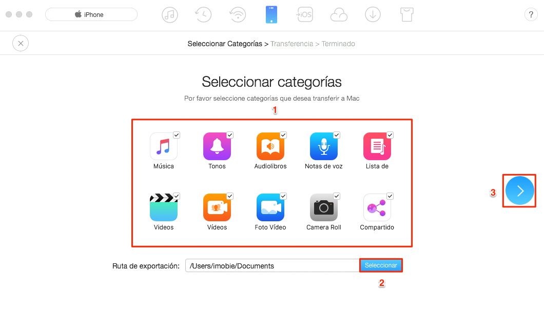 Hacer copia de seguridad de iPhone en el ordenador (PC y Mac) - Paso 2