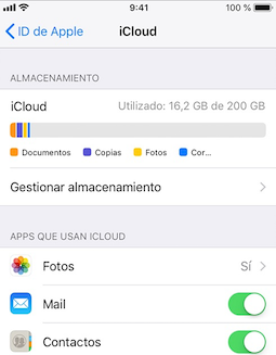 Liberar memoria iPhone - Pasar archivos a iCloud