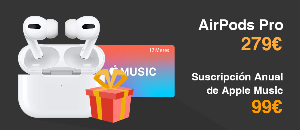 AirPods junto a una caja de regalo