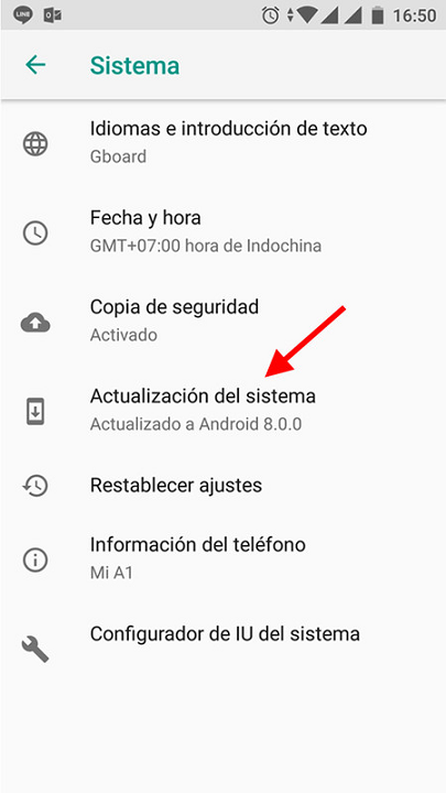 Verificar actualización del sistema de Samsung