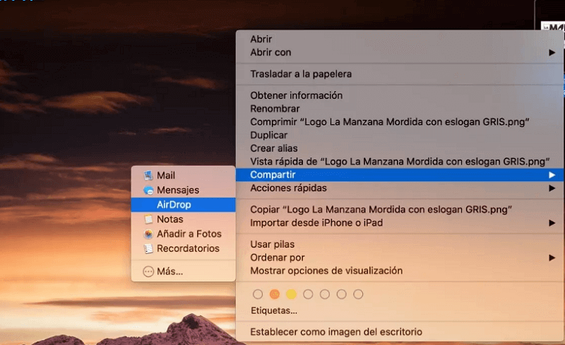 Pasar videos de iPhone a Mac con airdrop