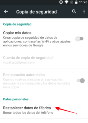 Cómo restaurar de fábrica Xiaomi en Ajustes