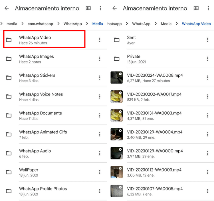 Cómo recuperar videos borrados de WhatsApp 