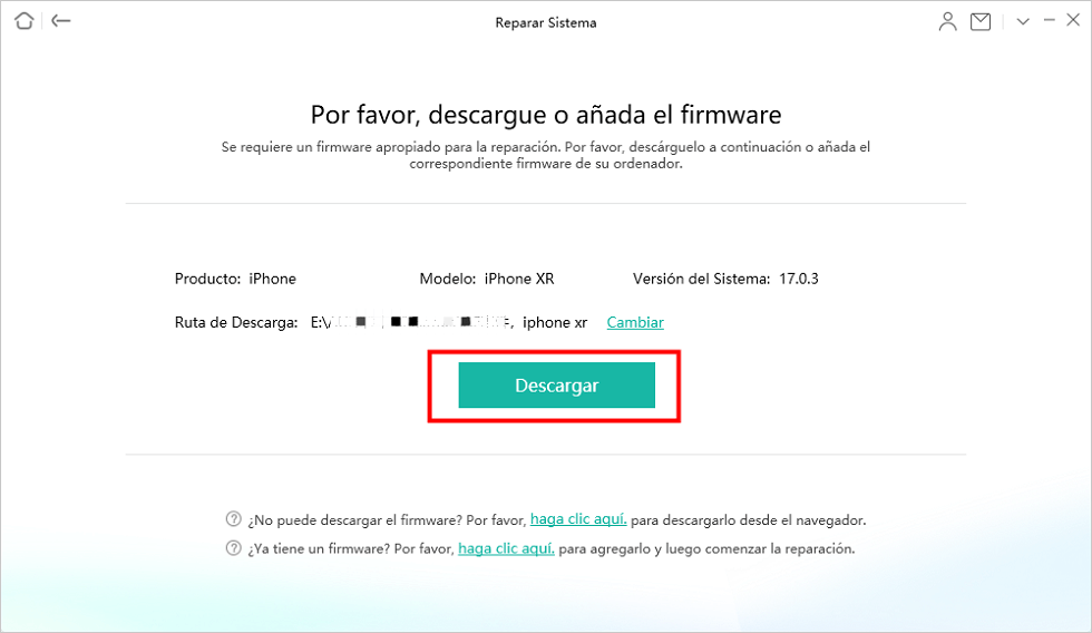 Descarga el firmware correspondiente a tu dispositivo